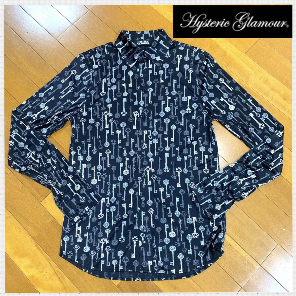 美品 HYSTERIC GLAMOUR ヒステリックグラマー 鍵柄 長袖シャツ 美品 HYSTERIC GLAMOUR ヒステリックグラマー 鍵柄 長袖シャツ