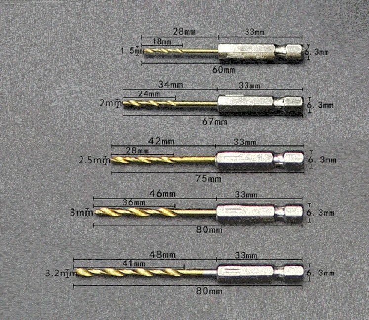 2.5mm☆特殊チタン製 六角軸 鉄工用 ドリル刃 工具 ドリルビット キリ 電気ドリル インパクトドライバー 電動の画像7