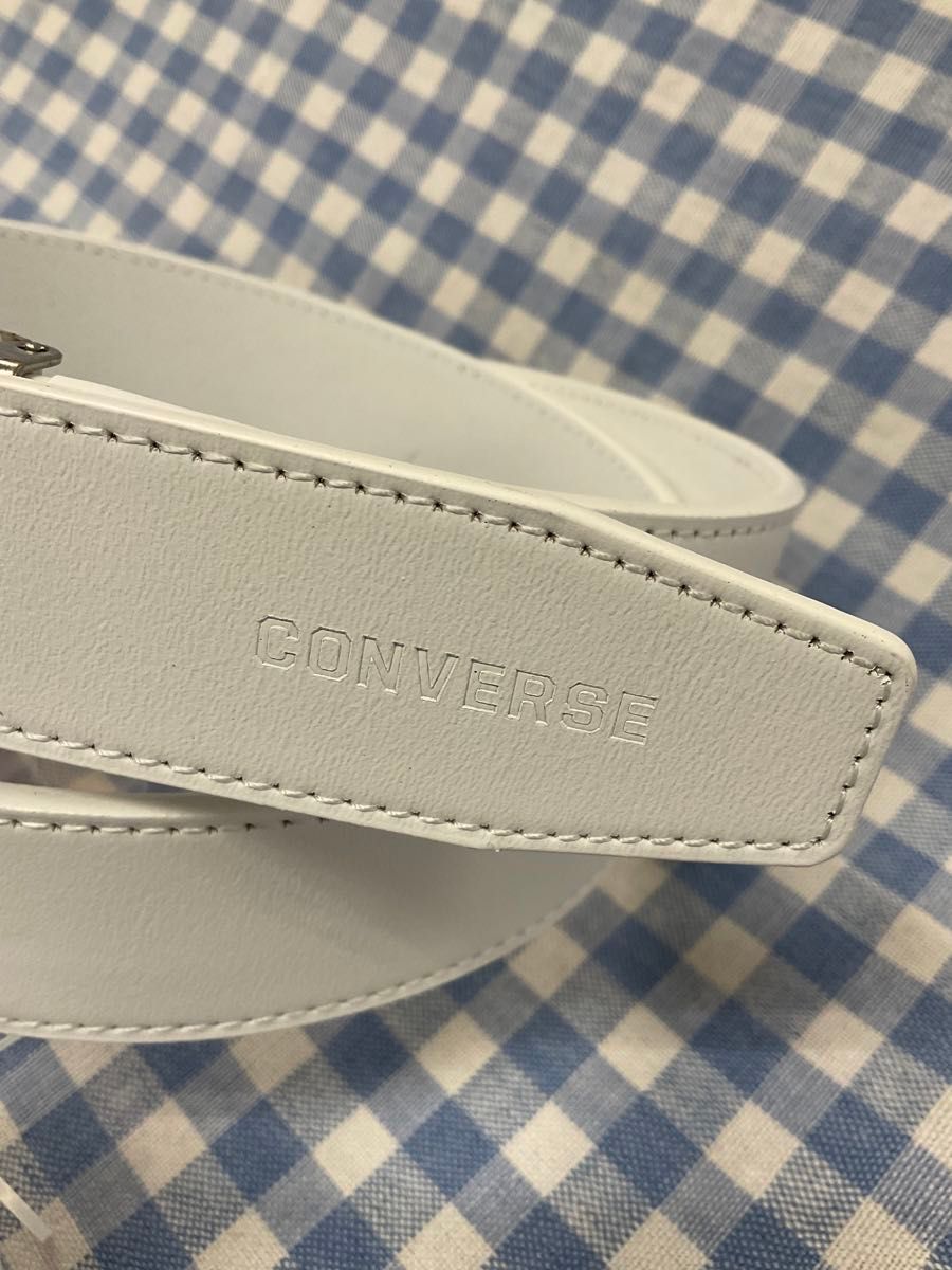 ゴルフに最適☆新品☆CONVERSE コンバース ☆牛床革メンズベルト 白色①