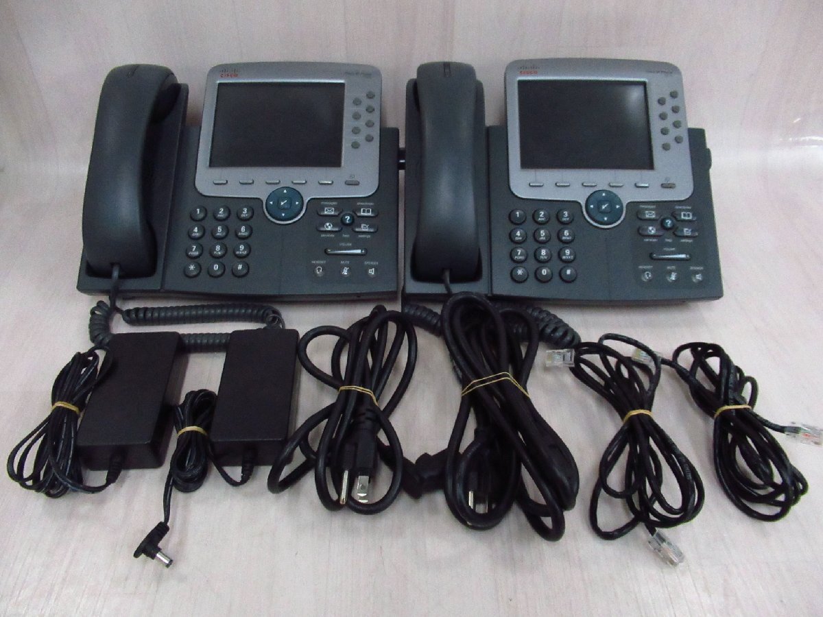 ▲Ω PA 543 保証有 シスコ Cisco Unified IP Phone CP-7975G 2台セット AC付・祝10000!取引突破!