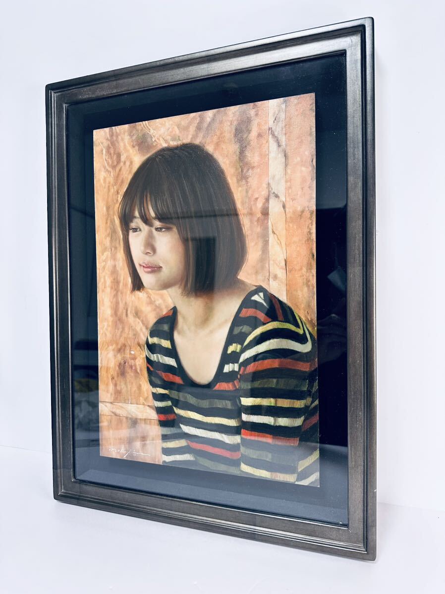  genuine work middle island . futoshi [ orange ....] number number 6 number person . real beauty picture portrait painting frame rare rare hard-to-find waste number antique interior rear rhythm 