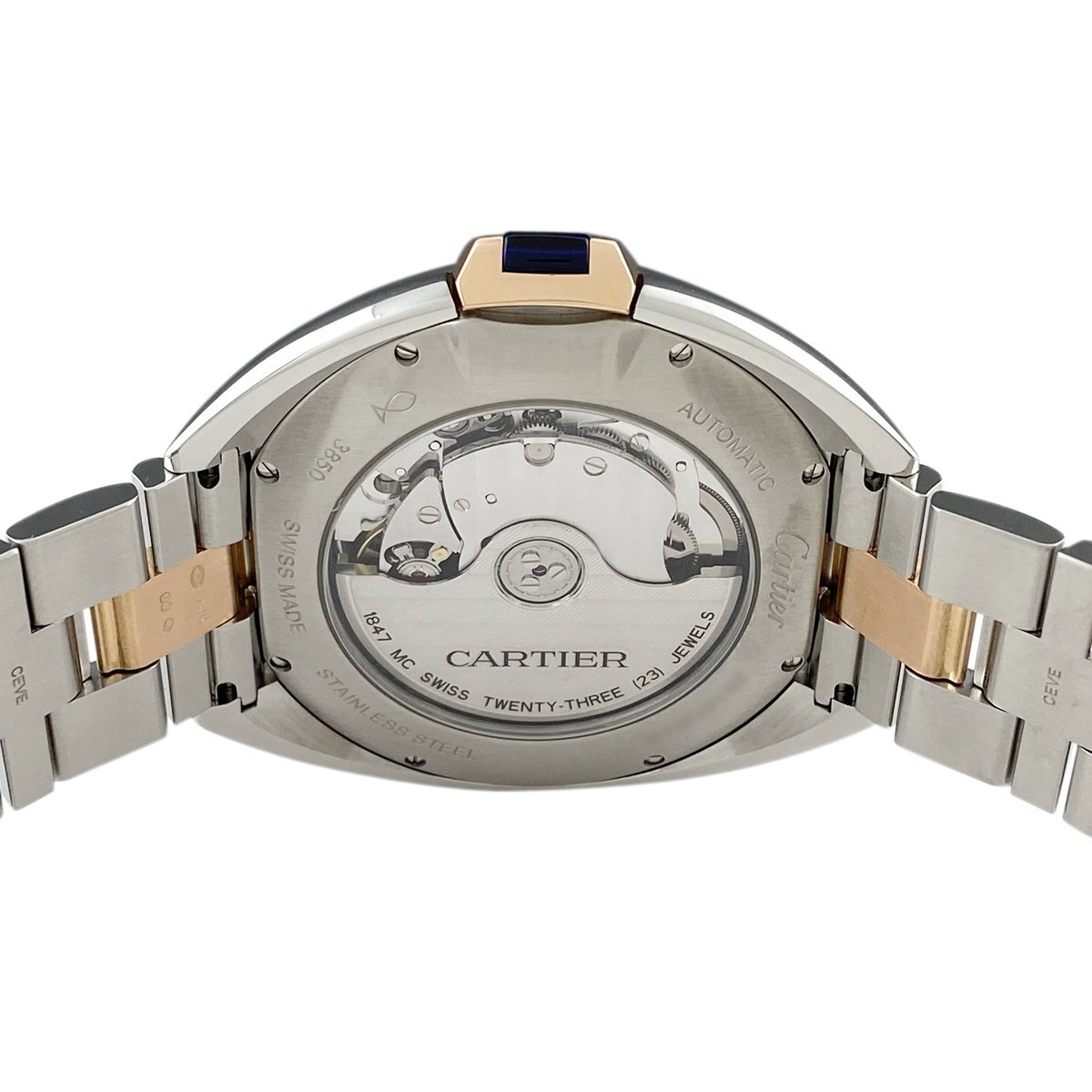  Cartier CARTIERkredu Rome nW2CL0002 wristwatch SS PG self-winding watch silver men's [ used ]