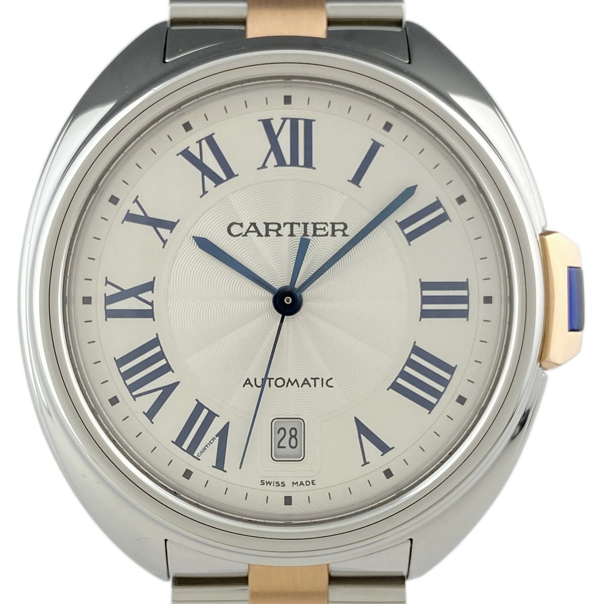  Cartier CARTIERkredu Rome nW2CL0002 wristwatch SS PG self-winding watch silver men's [ used ]