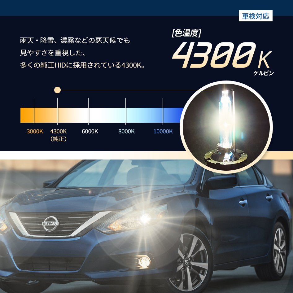 HID バルブ D4R 4300K 車検対応 純正交換バルブ 3800lm 従来品比160%アップ SEEK Products 1年保証 安心の国内検査 ネコポス＊ 送料無料の画像9