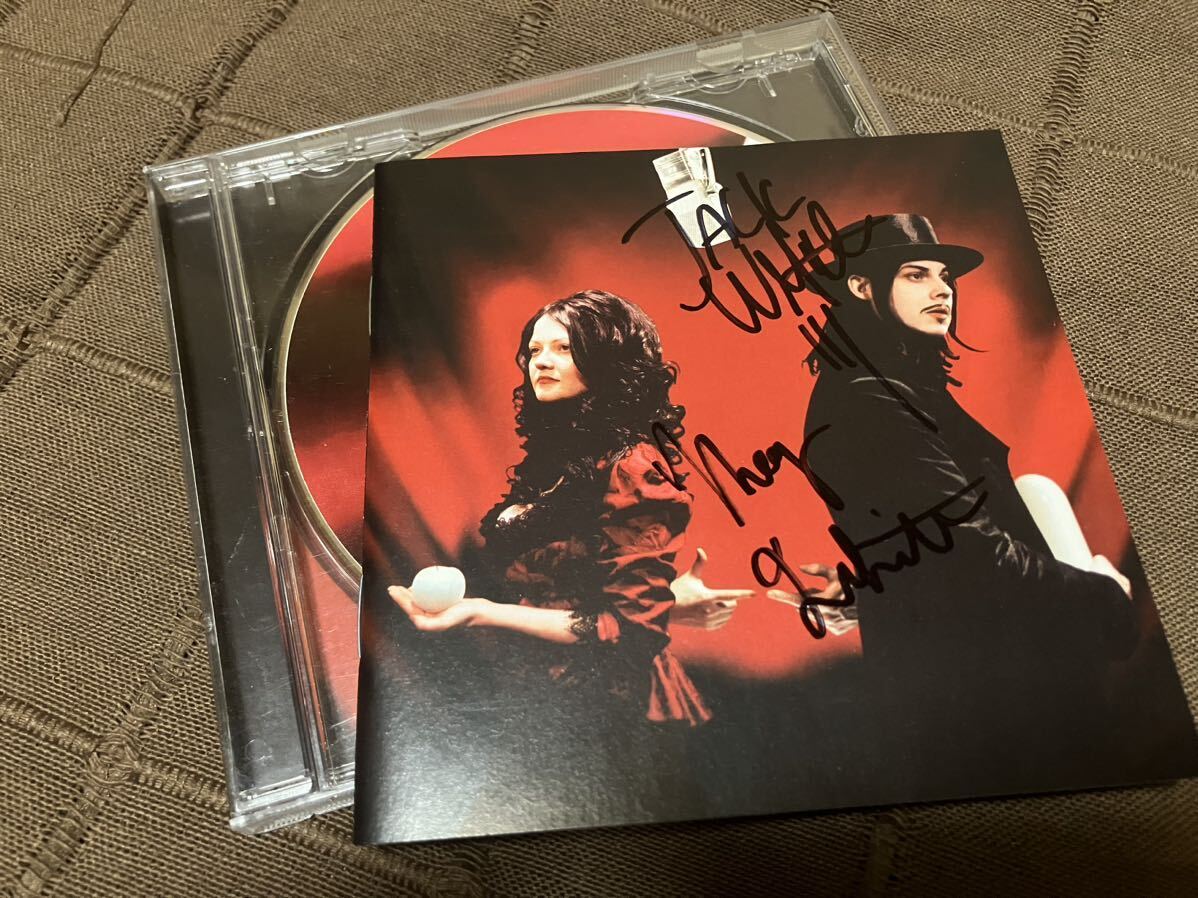 The White Stripes with autograph CD The * white * stripe sJack Meg Get Behind Me Satan