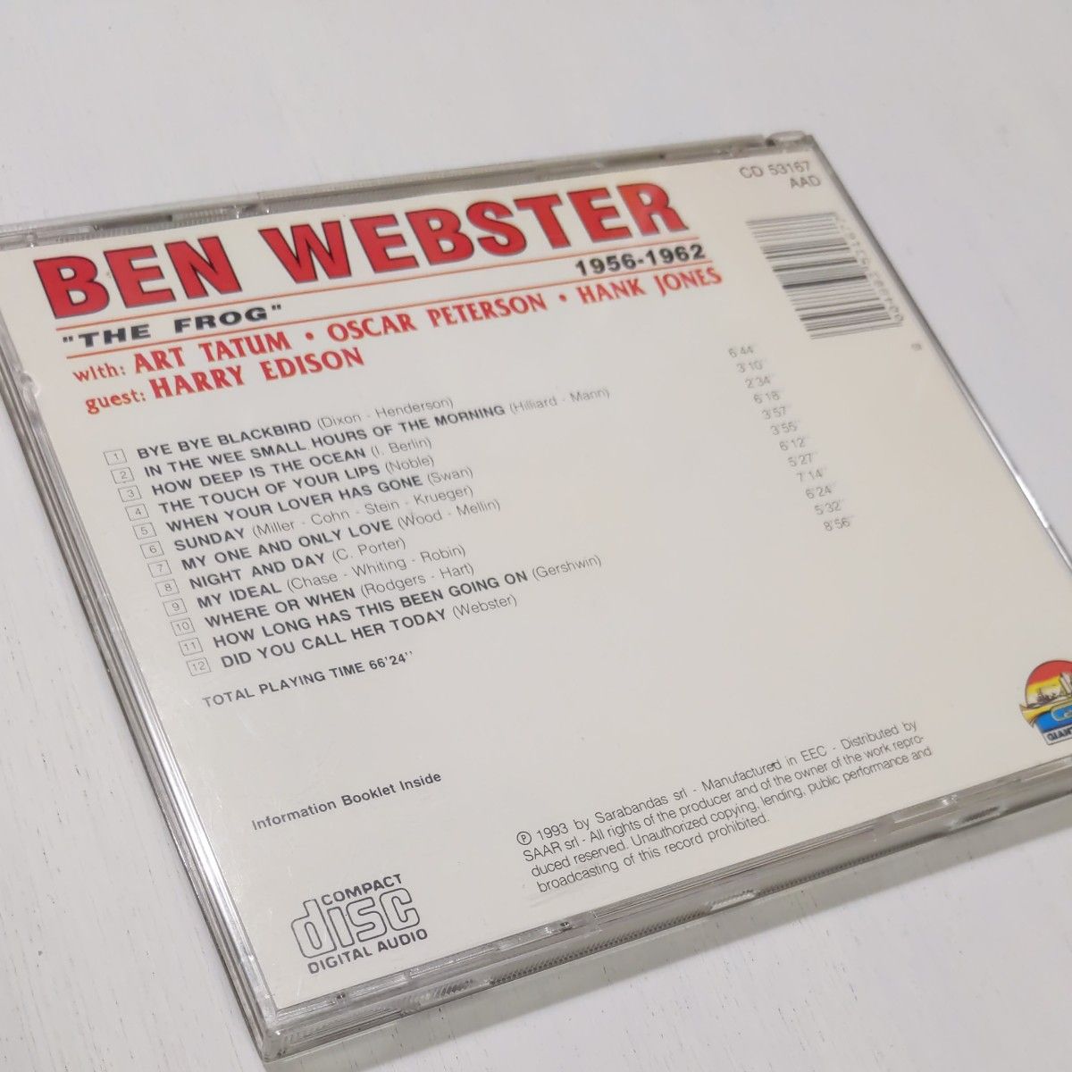 BEN WEBSTER ベン・ウェブスター "THE FROG" 1956-1962 GIANTS OF JAZZ 輸入盤CD 