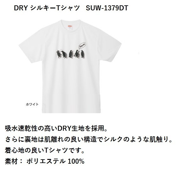 サンラインＴシャツ・ DRY シルキーTシャツ・SUW-1379DT・ホワイト（Ｍ）の画像1