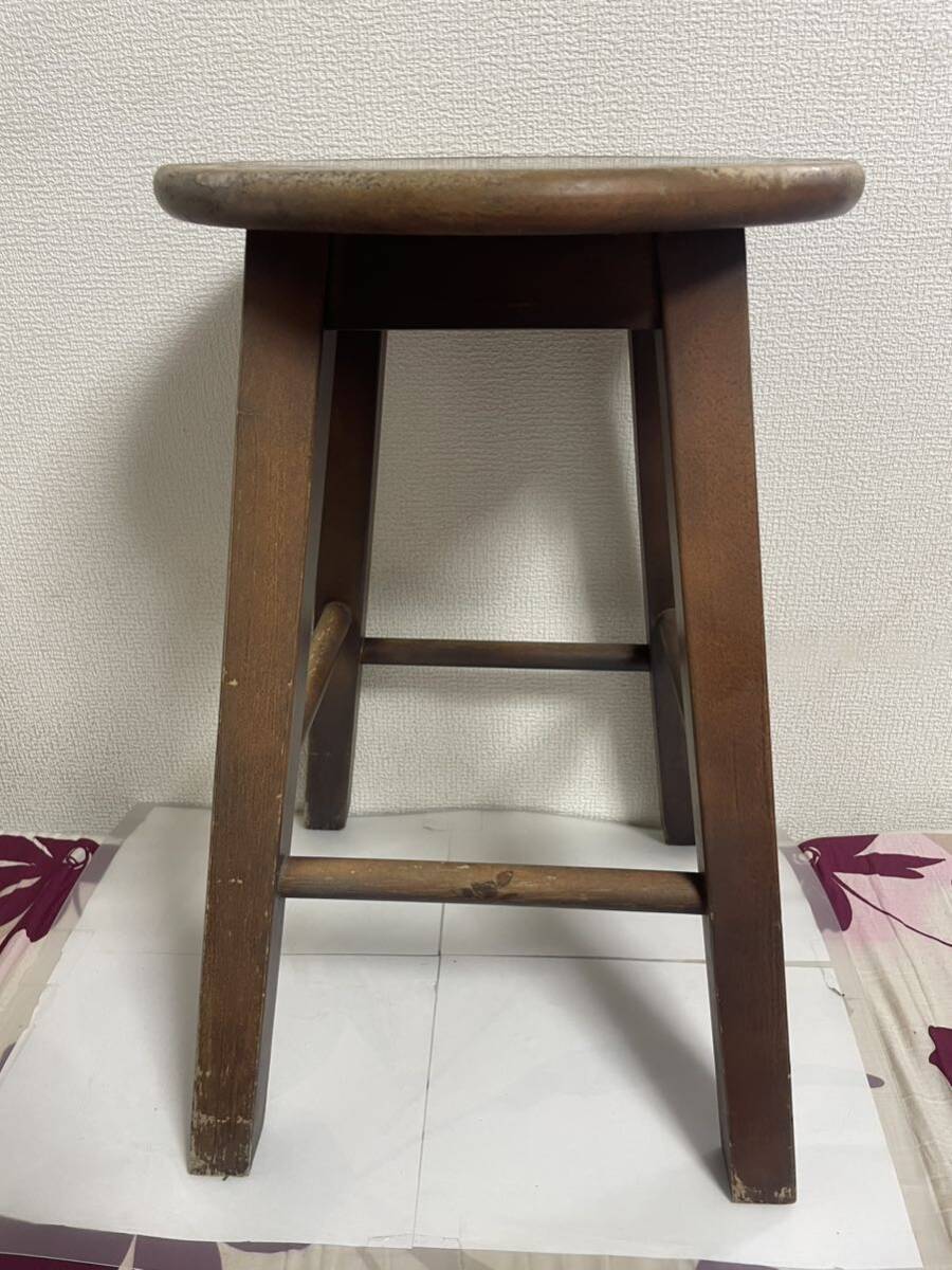 丸椅子 アンティーク ヴィンテージ レトロ イス スツール 木製 腰掛け　千趣会_画像5