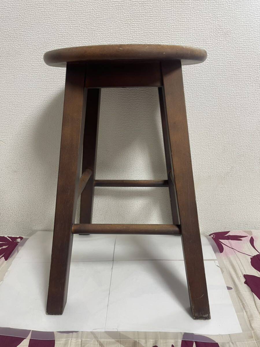 丸椅子 アンティーク ヴィンテージ レトロ イス スツール 木製 腰掛け　千趣会_画像3