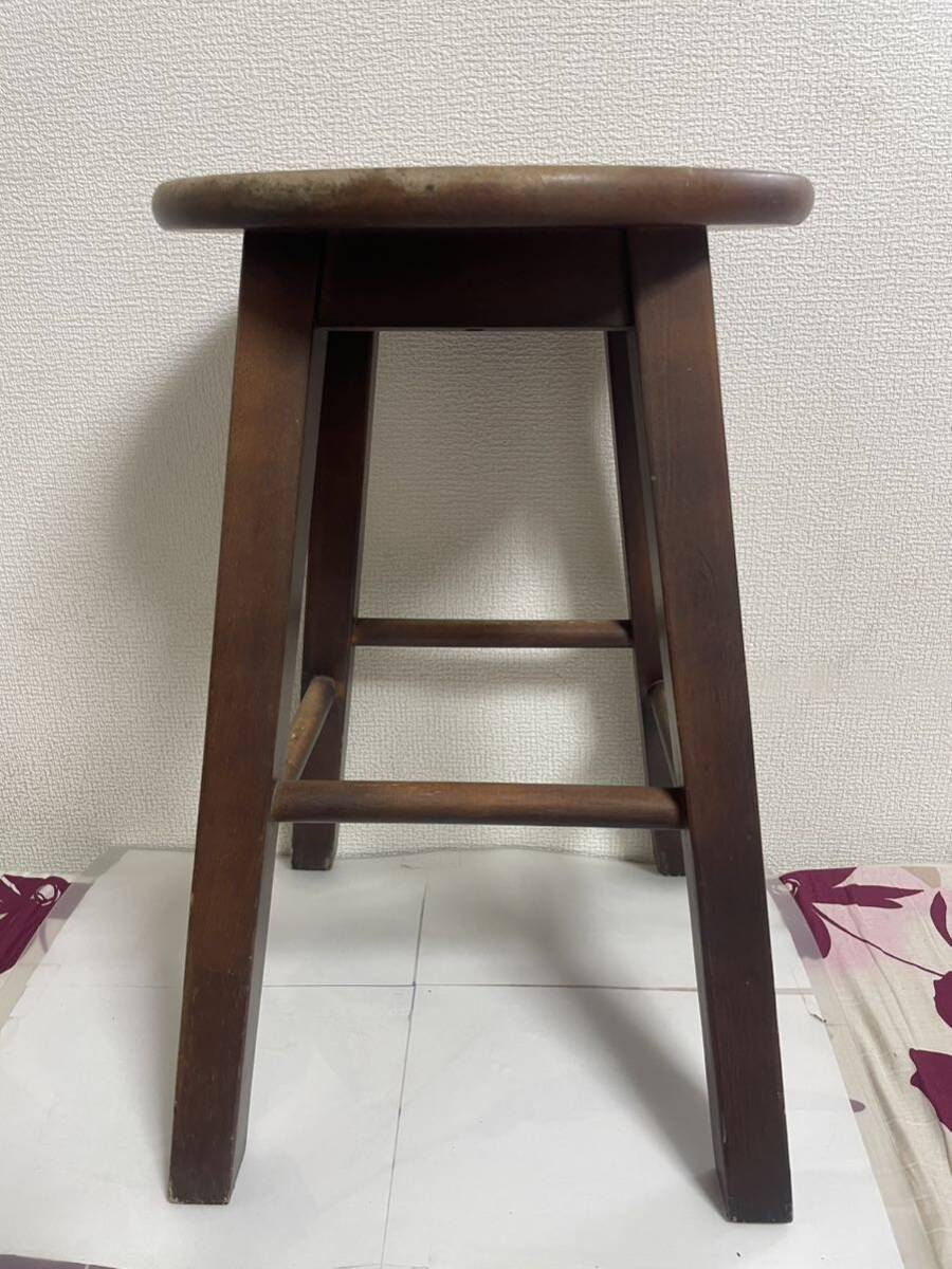 丸椅子 アンティーク ヴィンテージ レトロ イス スツール 木製 腰掛け　千趣会_画像6