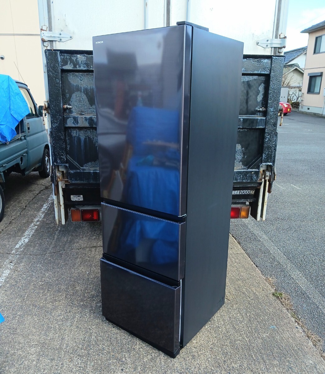 美品☆HITACHI 日立 3ドア 冷凍冷蔵庫 2020年製 R-V38NV 375L 長野県の画像2