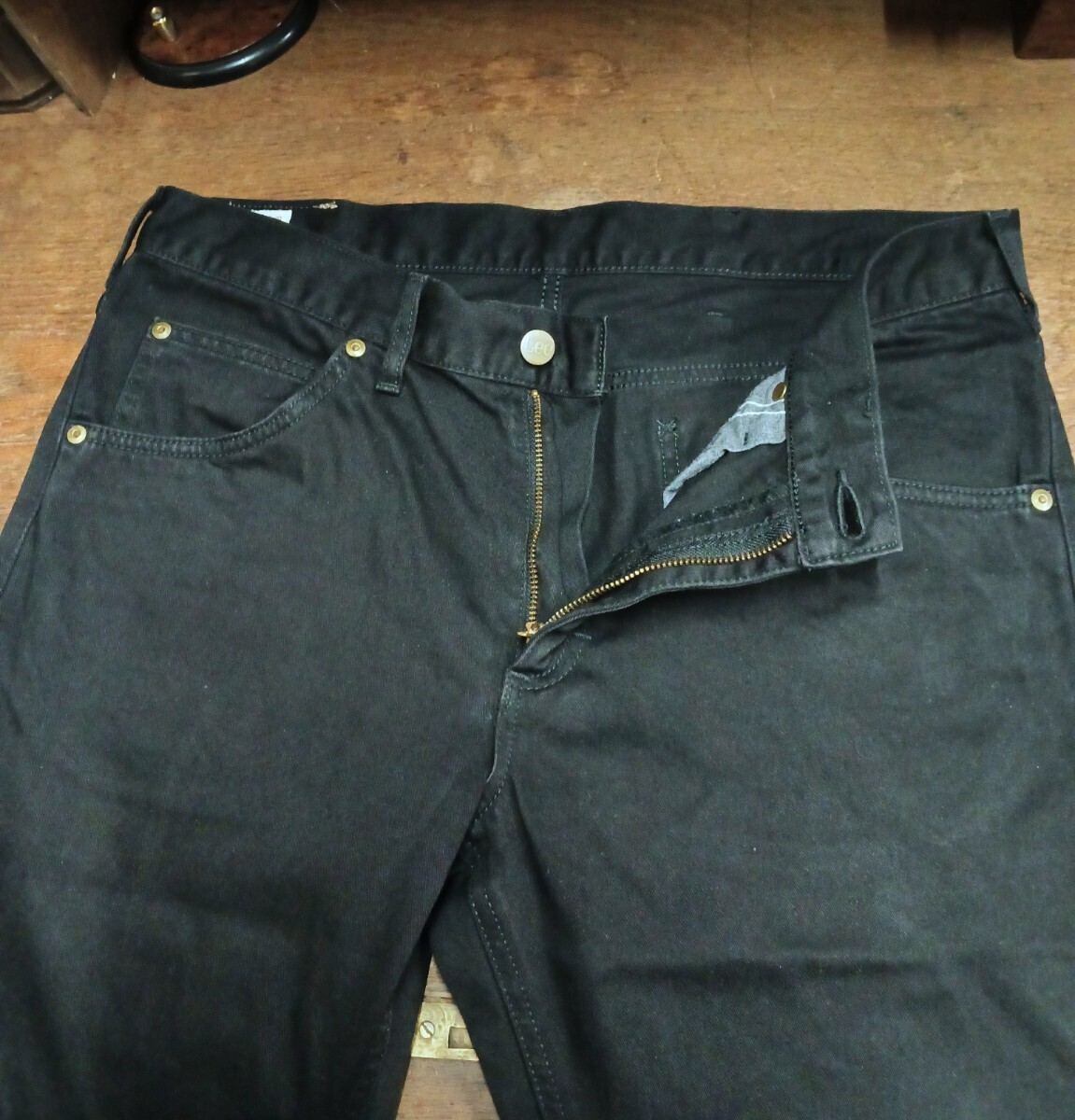 Lee Lee черный Denim брюки american стандартный атлас 02050 SATEEN WESTERNER тугой распорка сделано в Японии мужской 34