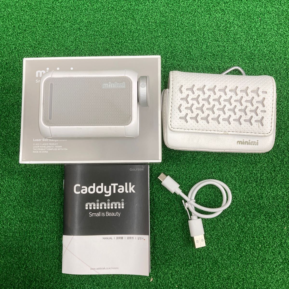 minimi レーザー距離計 ゴルフ 中古 ミニミ キャディートーク caddytalk ホワイトの画像1