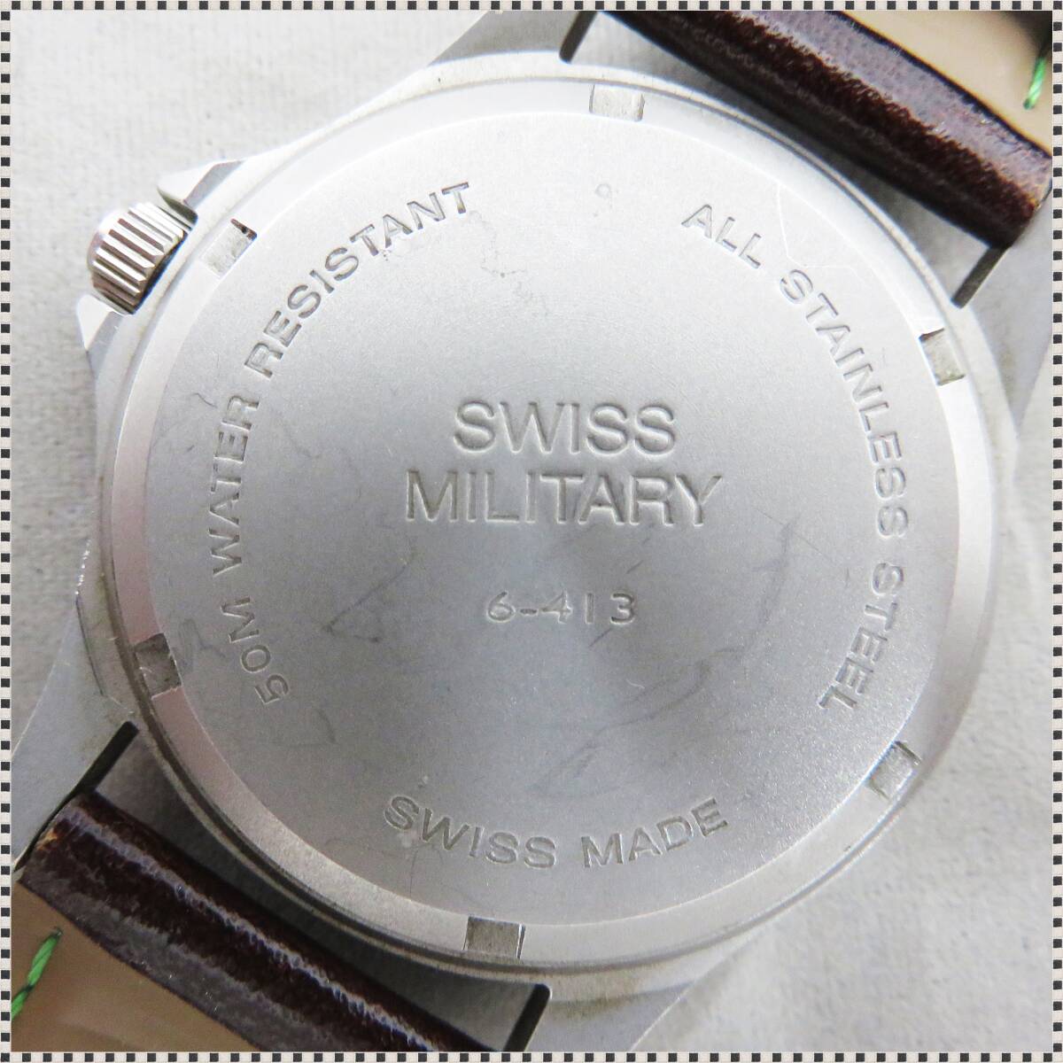 スイスミリタリー クォーツ 腕時計 6-413 稼働品 SWISS MILITARY HA042201の画像5