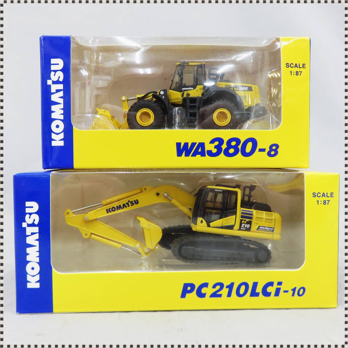 【 美品 まとめ2点セット 】 1/87 KOMATSU WA380-8 / PC210LCi-10 コマツ オリジナルミニチュア 株主限定 非売品 ミニカー HA042512_画像1