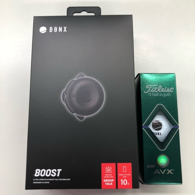 【本体美品】BONX BOOST Bluetooth ワイヤレス ヘッドセット イヤホン おまけ ゴルフボール付 無線[8086]の画像1