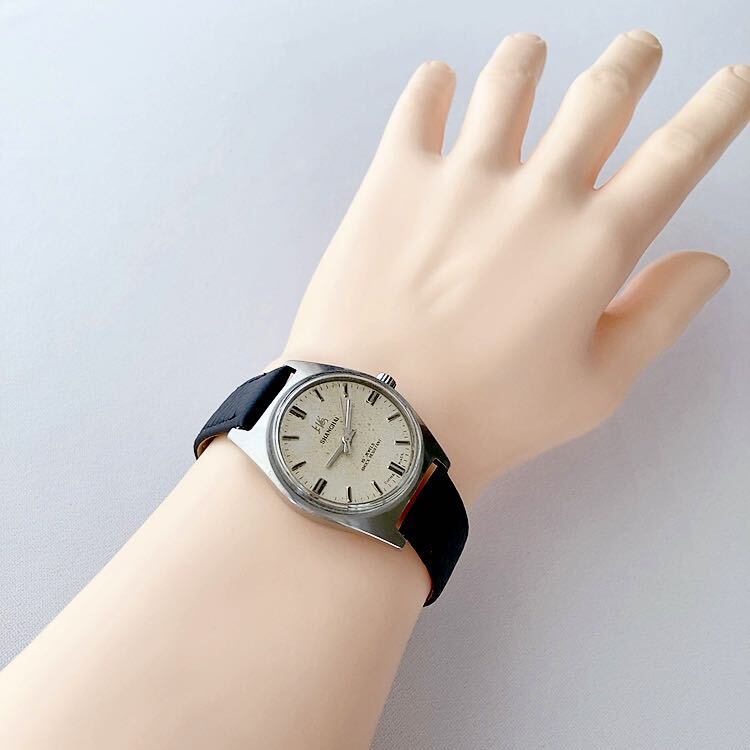 SHANGHAI 上海　19石　メンズ手巻き腕時計　稼動品　ベルト未使用 ①