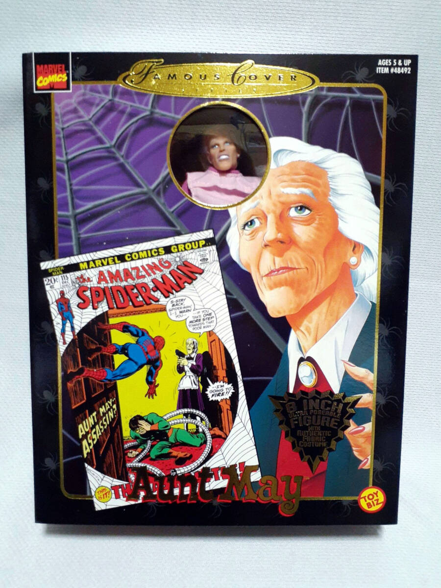  игрушка biz1997 год 8"mei.. san Aunt May Человек-паук кукла способ action фигурка SPIDER-MANa-ntomeiFAMOUS COVER TOYBIZ