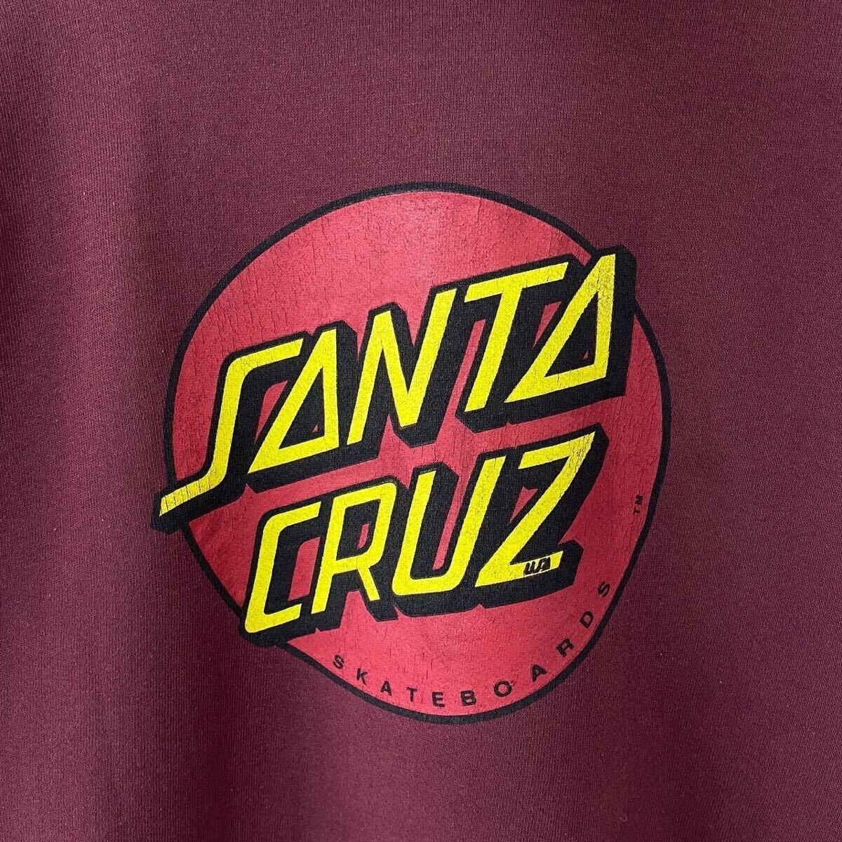 ■激レア■80s 90s USA製 SANTA CRUZ パーカー L XL サンタクルーズ サークルロゴ Tシャツ スクリーミングバンド ビンテージ_画像4