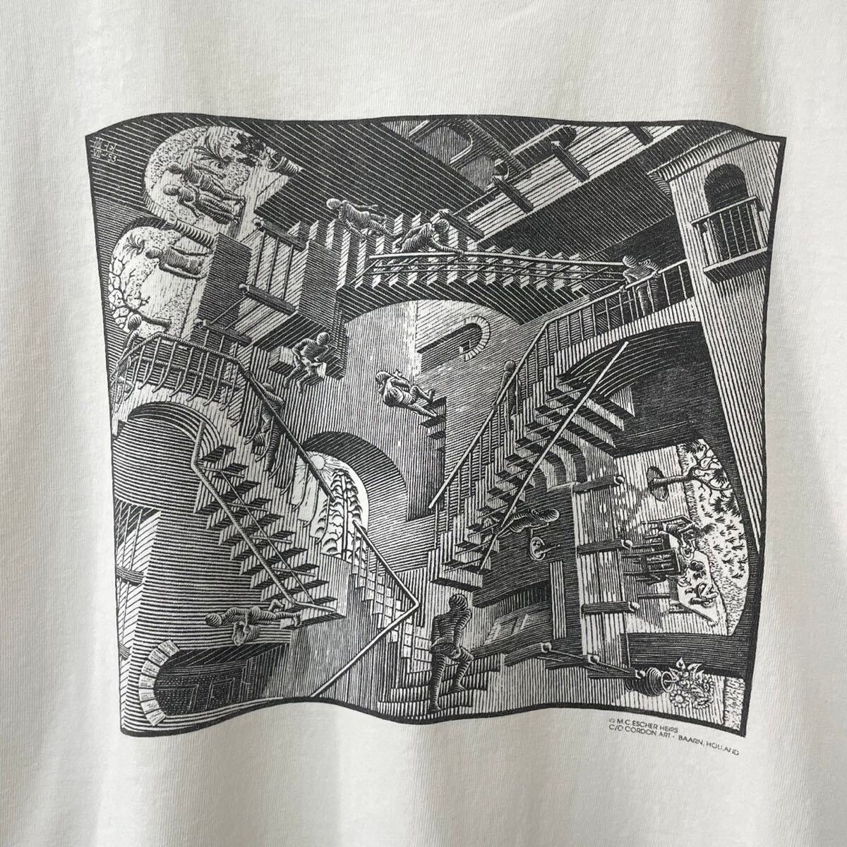 ■激レア■90s USA製 MC ESCHER 騙し絵 トリック アート XL エッシャー ANDAZIA ビンテージ_画像2