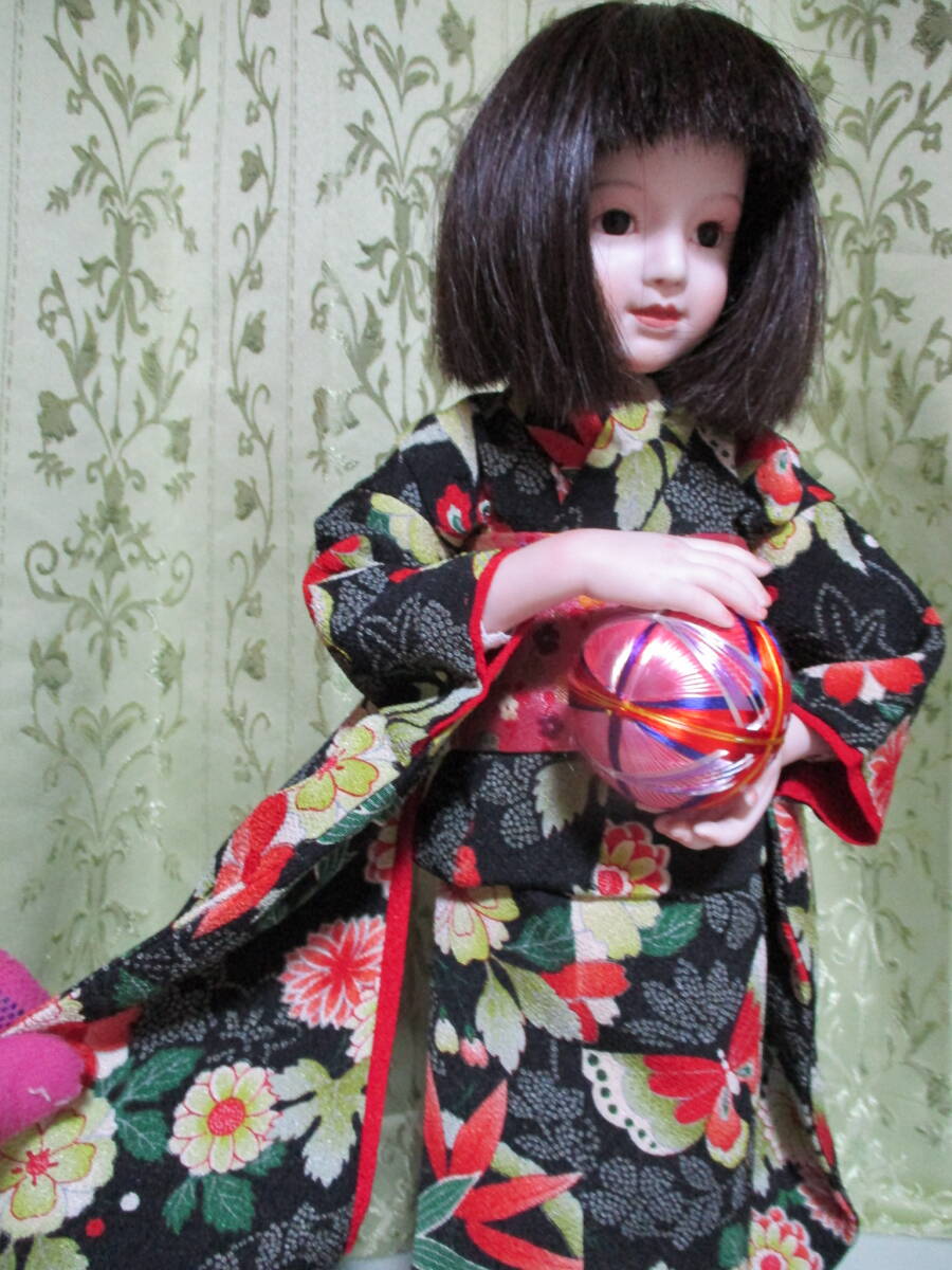 創作人形　ビスクドール　三輪輝子　市松人形　姫てまり　40㎝　60㎝　33㎝　状態良好_画像7