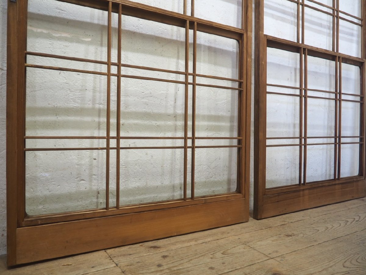 taQ0299*[H177cm×W90cm]×2 sheets * simple . design. retro snow see shoji door * fittings glass door sliding door peace . old Japanese-style house reproduction Japan house indoor equipment M pine 