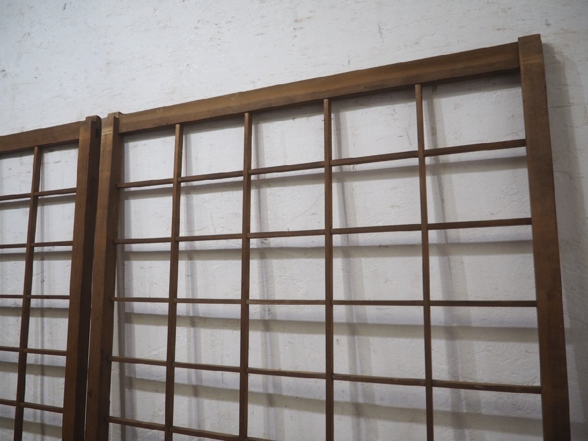 taQ0306*[H177cm×W86cm]×2 sheets * retro design glass. shoji door * old fittings glass door sliding door sash peace . tea between interior antique M pine 