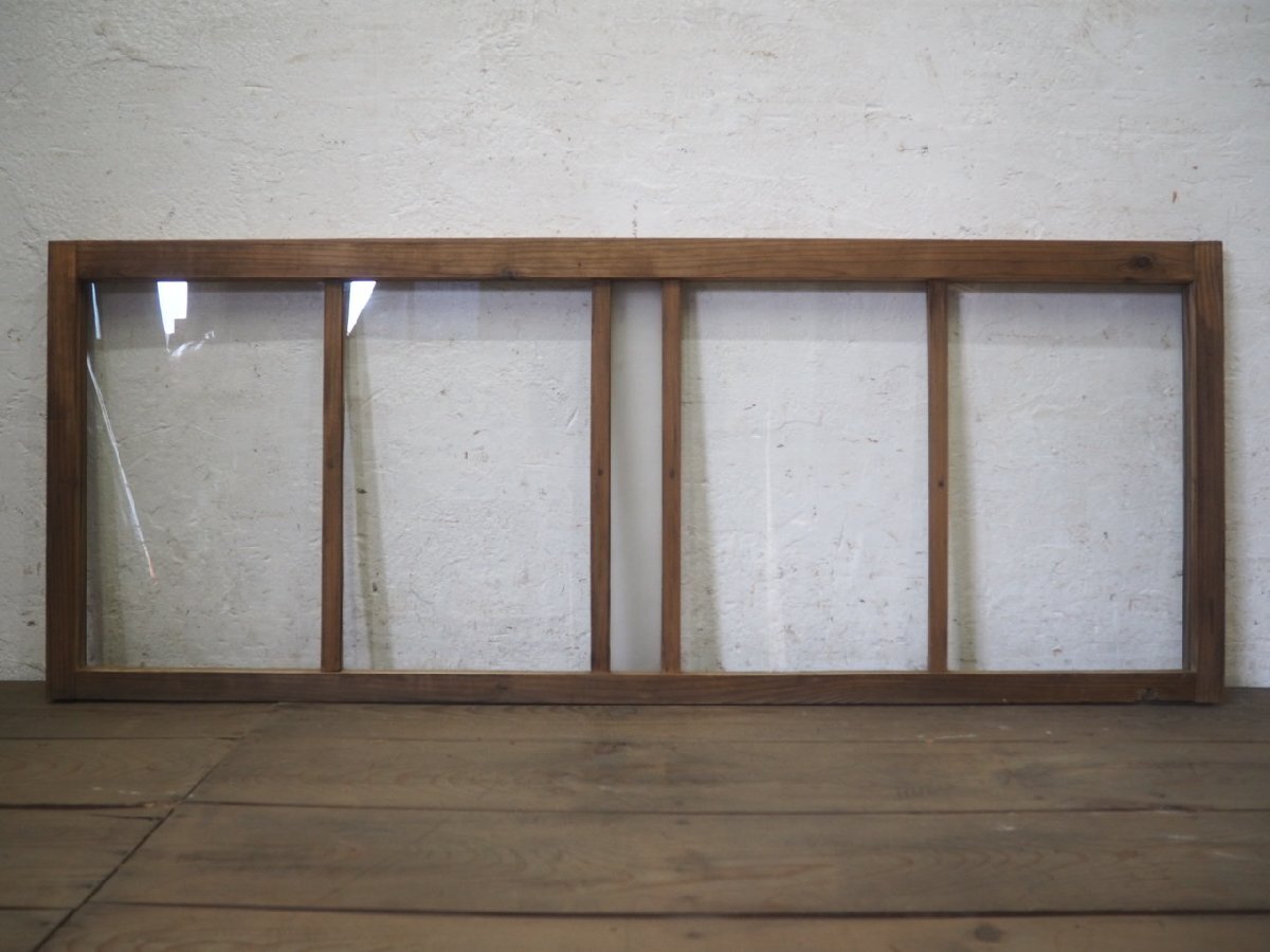 taQ0454*(1)[H54cm×W136cm]* ширина длина размер. ретро старый дерево рамка-оправа стекло дверь * старый двери раздел промежуток Ranma Akira . брать . старый дом в японском стиле античный L.1
