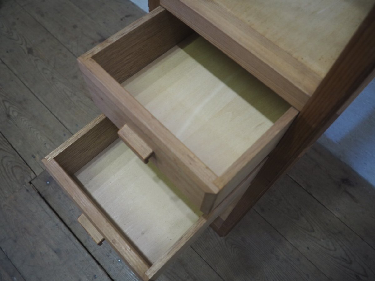 taQ0155*H161cm* rare design * length length size. old wooden display rack * display shelf storage shelves drawer chest case M pine 