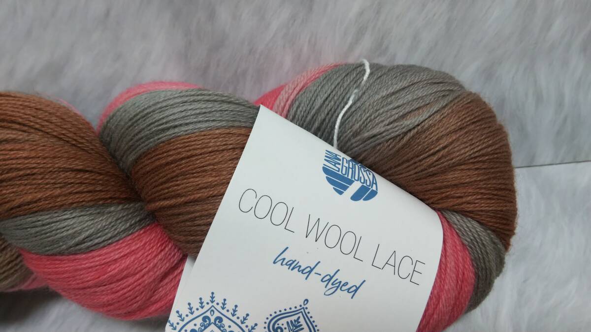 輸入 毛糸 LANA GROSSA ラナグロッサ COOL WOOL LACE ハンドダイド メリノウール100％ 100ｇ×1個 カラー820 ドイツ 海外の画像2