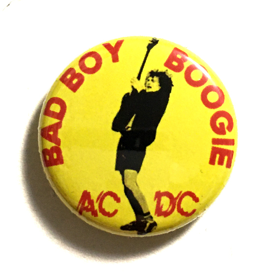 25mm 缶バッジ AC/DC BAD BOY BOOGIE Let There Be Rock ロック魂 アンガスヤング OZ Rock ’n’ Rollの画像1