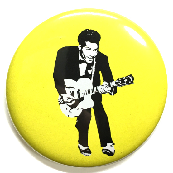 デカ缶バッジ 58mm Chuck Berry チャックベリー Greatest Hits R&R oldies 真島昌利の画像1