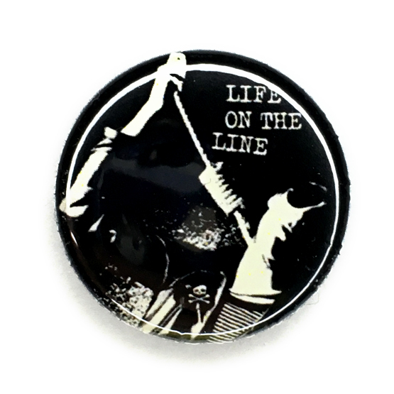 25mm 缶バッジ Eddie &the Hot rods Life On The Line エディ&ザ・ホットロッズ Paul Gray Damned ダムド パブロック Punk パンク_画像1