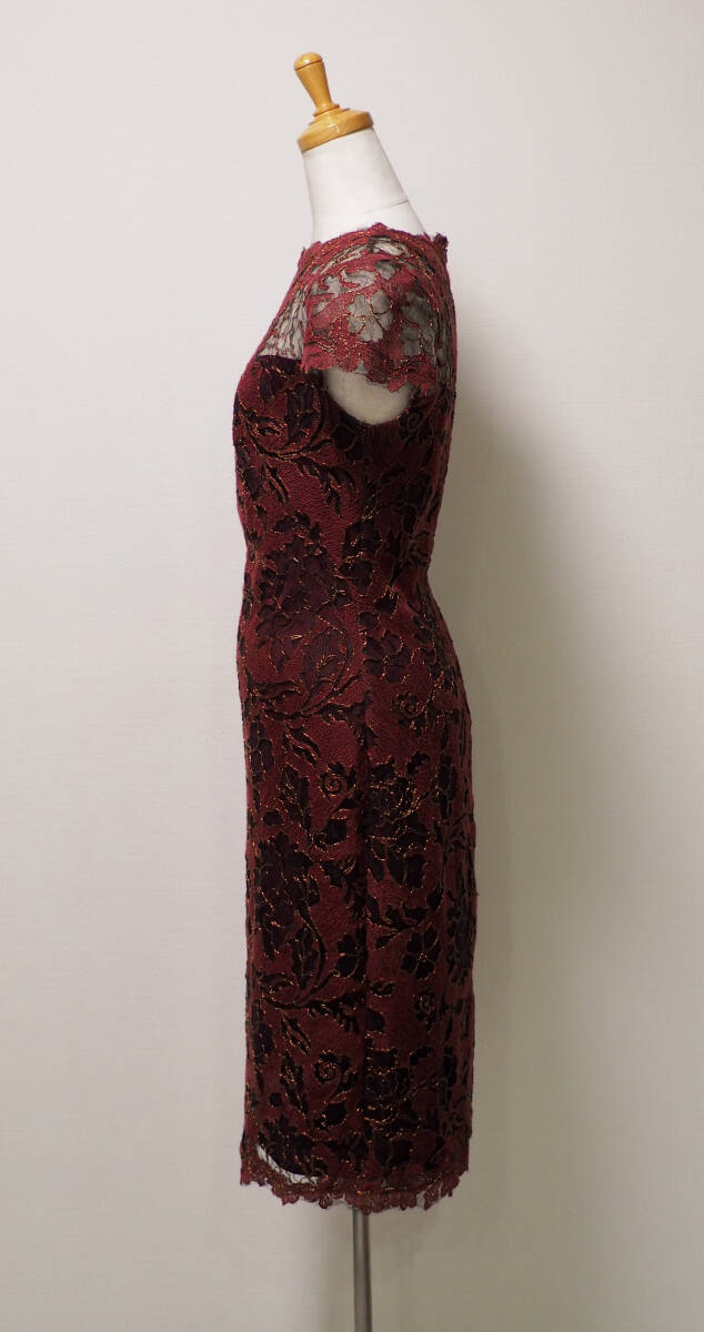 TADASHI SHOJI　タダシショージ　BURGUNDY & BLACK　ワンピース　「６ 」/ １１号程度