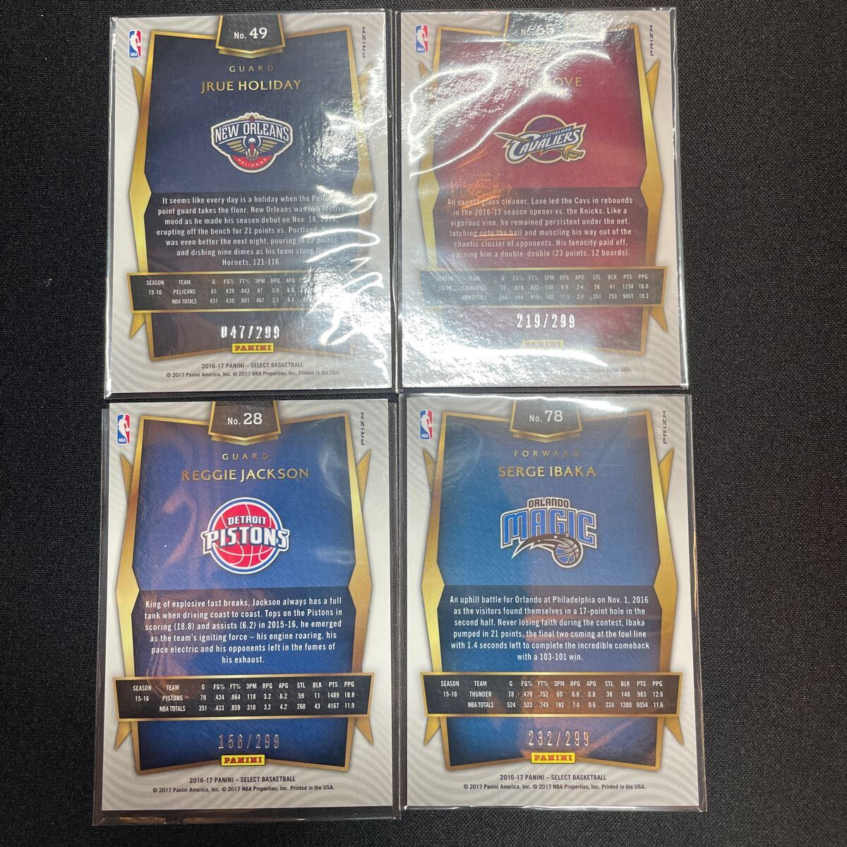 panini NBAカード /299 シリアルカード セット まとめ売り select blue prizmの画像2
