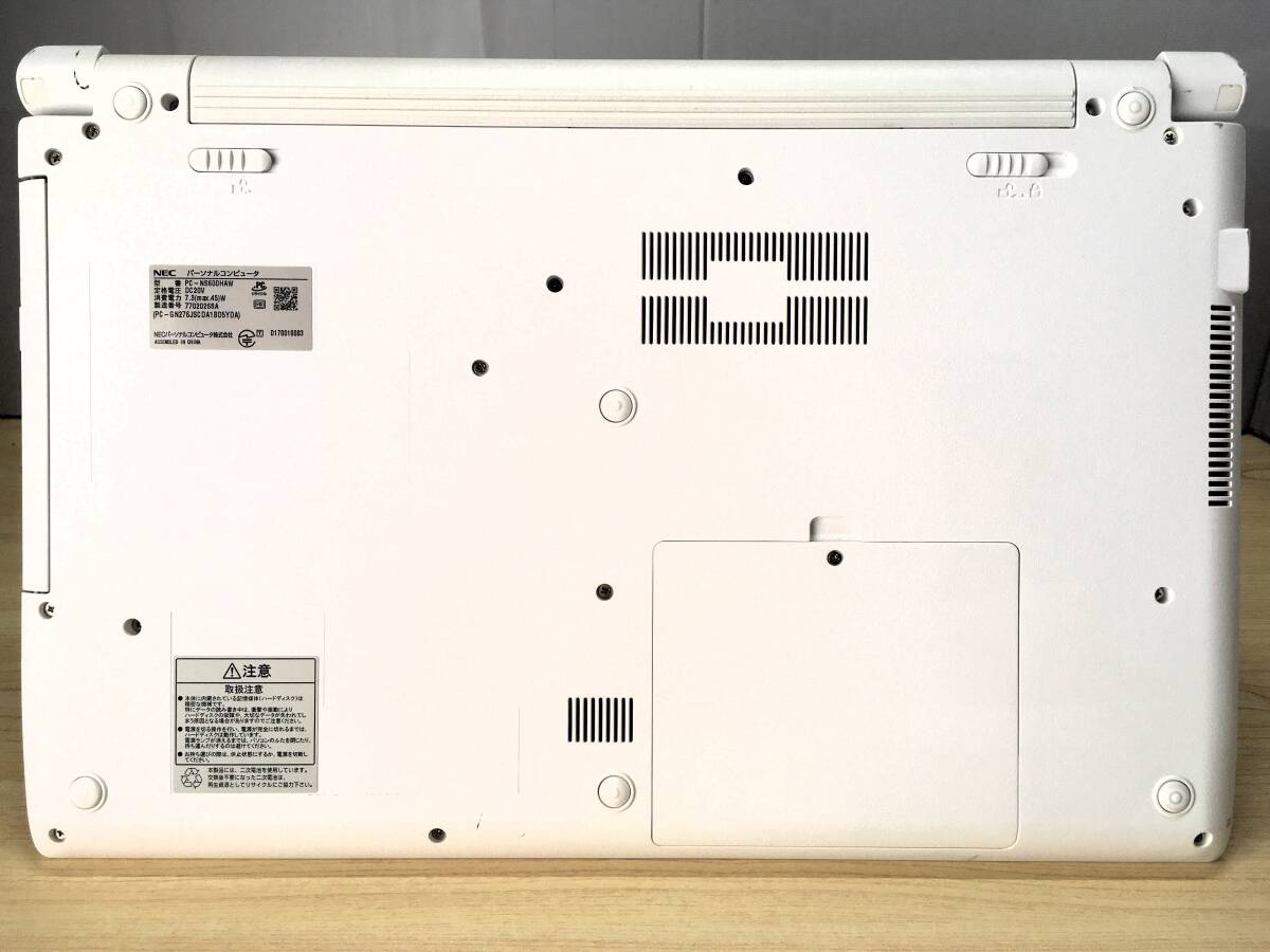 【ジャンク】NEC NS600/HAW／Core i7-7500U／15.6インチ／メモリ・ストレージなし／通電するが起動せず。修理・部品取りに！の画像9