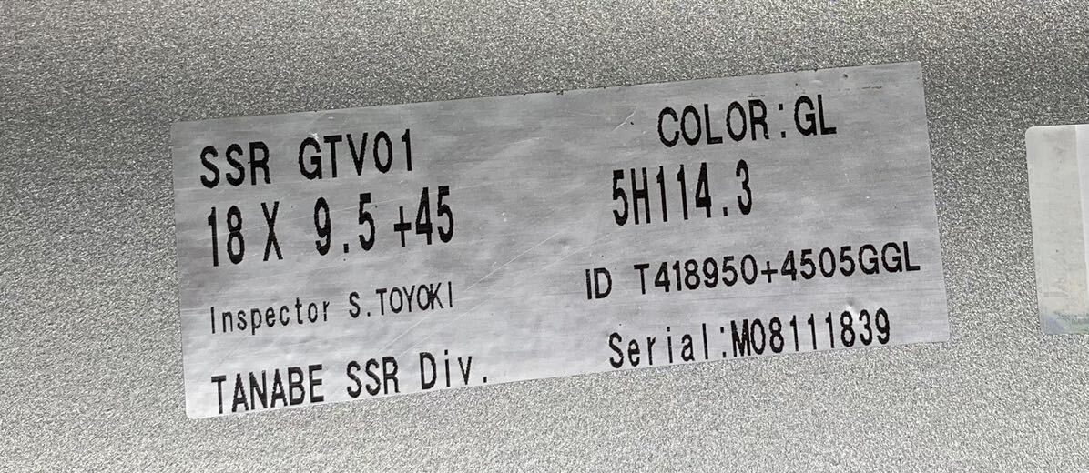 TANABE SSR GTV01 18 インチ ホイール9.5J 114.3 +45 2本★240416_画像2