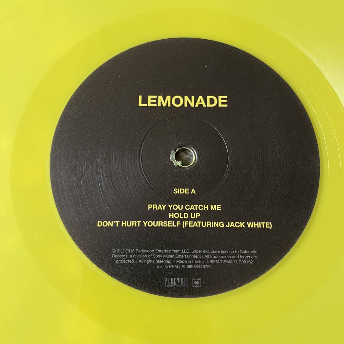 Beyonce ビヨンセ / Lemonade [2LP] ‘16年EU盤 【コレクターズアイテム】【回収ミスプレス盤】 イエローvinyl 美品 の画像5