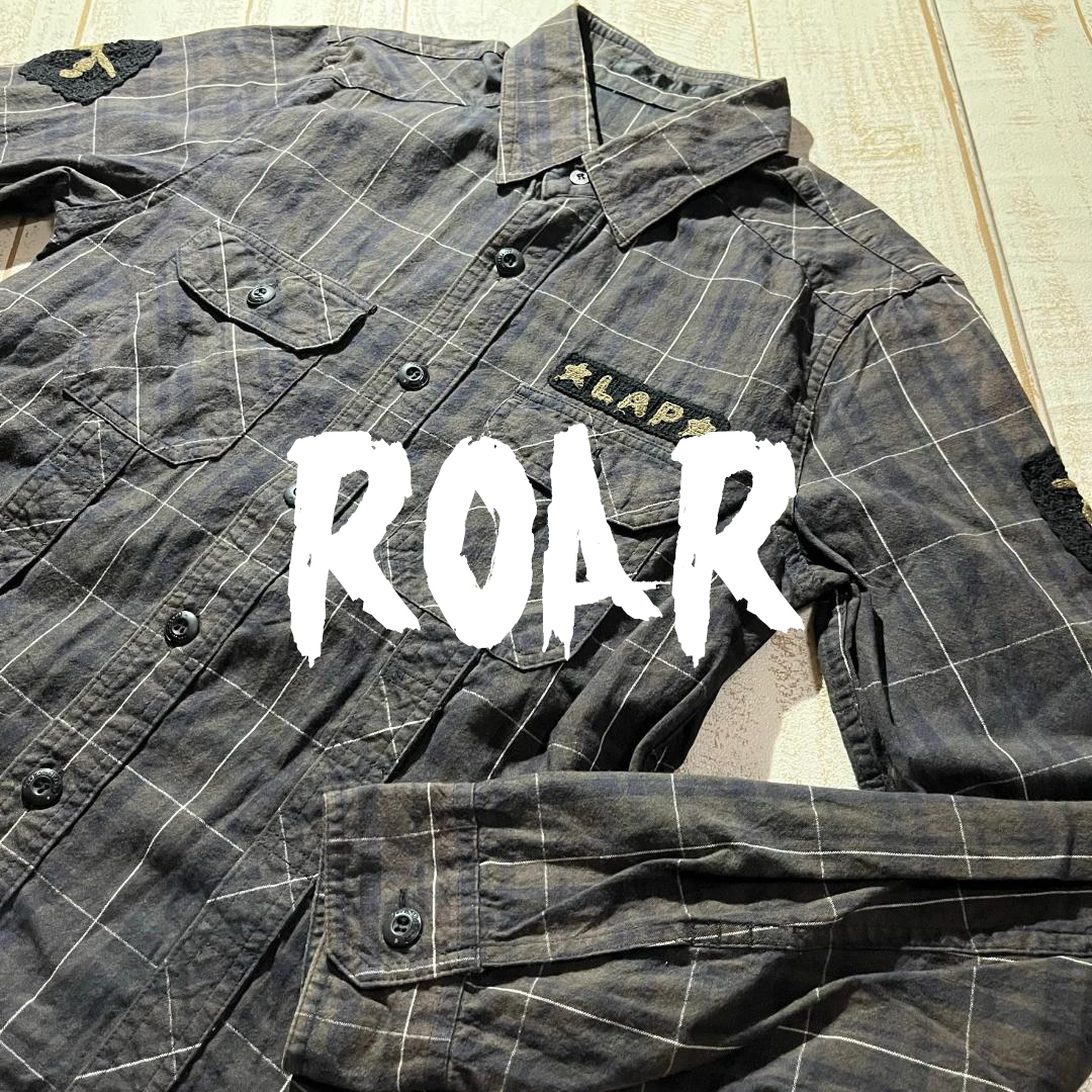 【roar】ロアー 長袖チェックシャツ サイズ1 日本製 roarguns ロアーガンズ 二丁拳銃の画像1