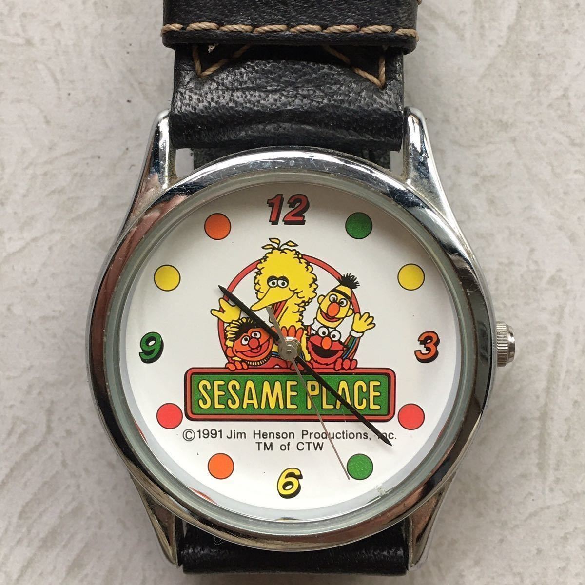 Операция замены аккумулятора часы Sesame Place Sesame Street персонаж Смотрите Elmobart Annie Big Bird, сделанная в Японии Retro