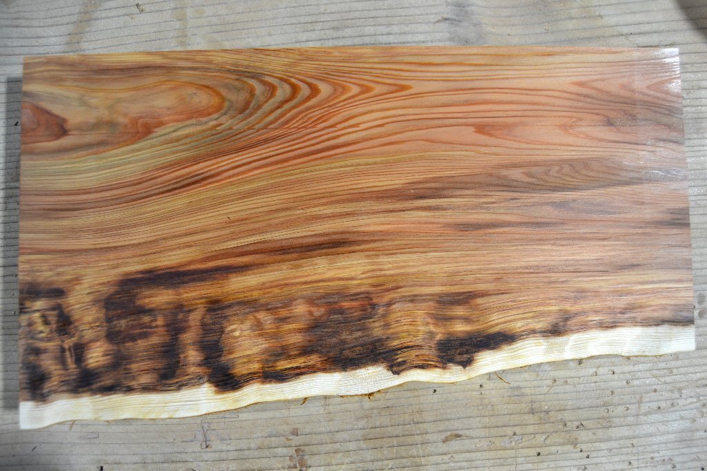長33*幅14-18*厚1.5 杉8の木材木工材,一枚板送料安DIY花台銘木 杢 プレート 瘤の画像6