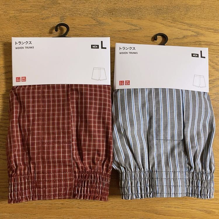 新品未開封/送料無料【UNIQLO/ユニクロ★メンズ　トランクス　Lサイズ4枚セット★人気チェック＆ストライプ】パンツ/肌着/下着　綿100％_画像4