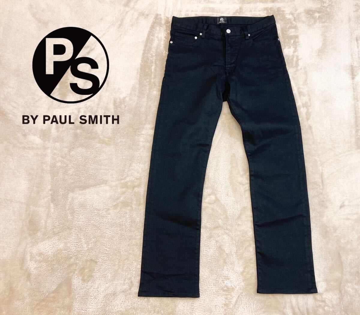 大人気！新品同様【PS PAUL SMITH】ポールスミス「PS STRETCH 5POCKET PANTS」ストレッチデニム ブラックジーンズ/M_画像1