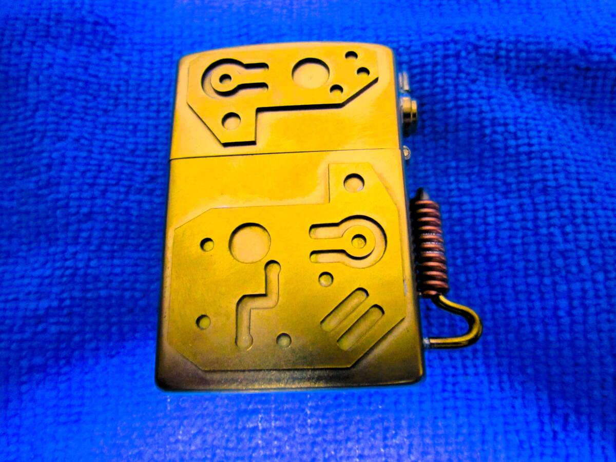 ZOROO オイルライター ハンドメイドくるくる回る ローラー式ライター 真鍮製 未使用の画像3