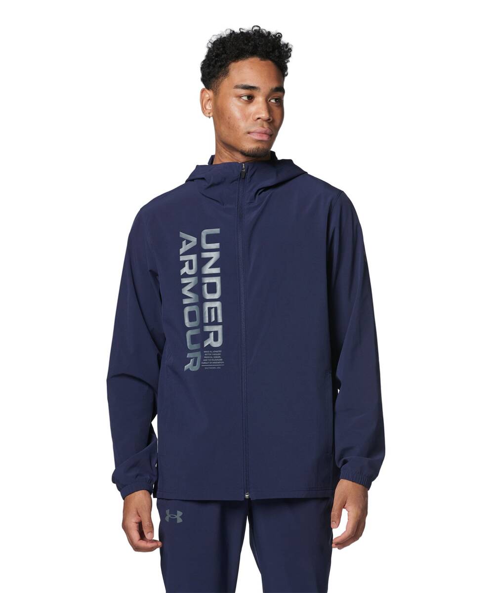 2024年 春夏モデル 1円～【新品】UNDER ARMOUR ストーム ウィンドジャケット・パンツ 上下セット(size：M color：410) の画像1