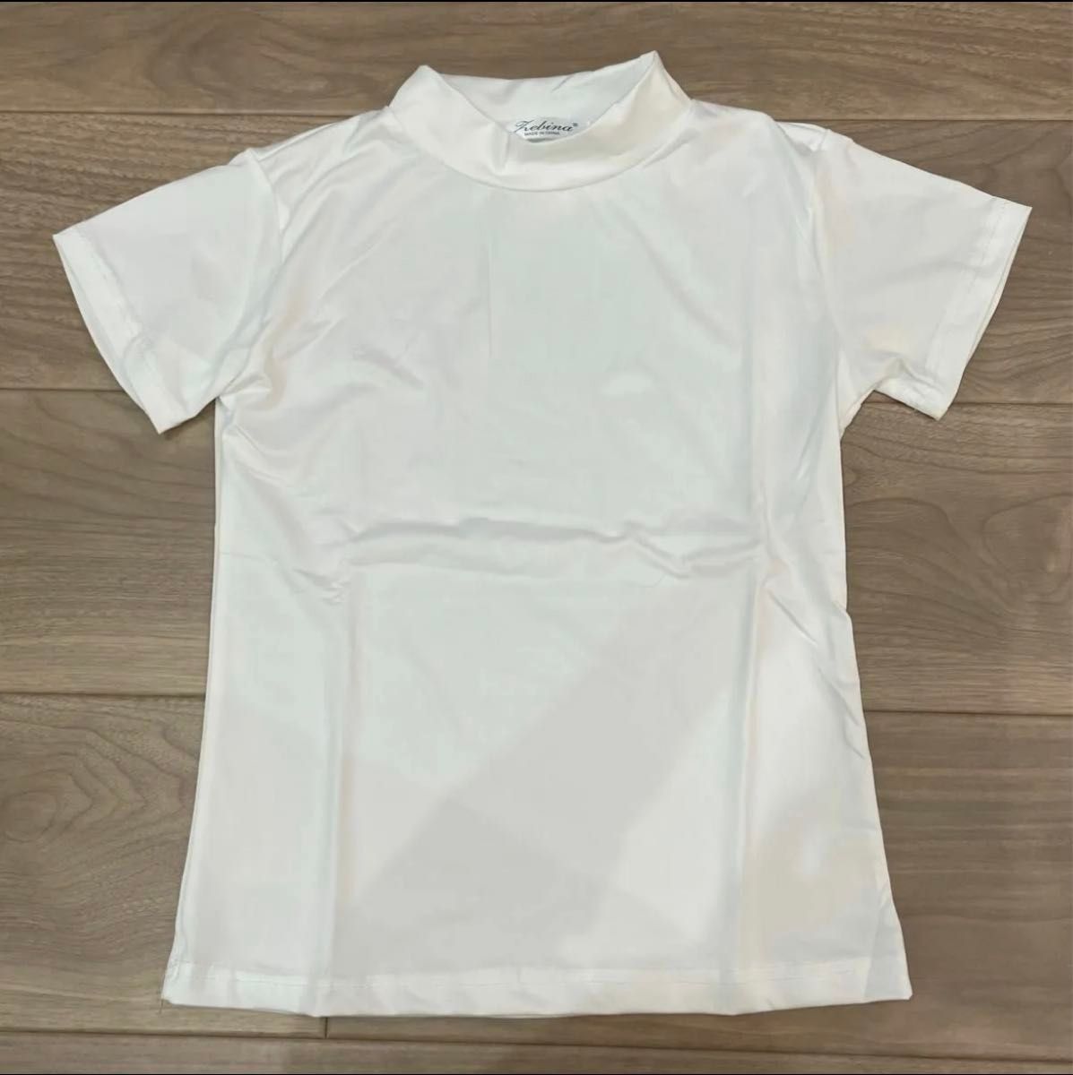 【再入荷】2XL   ホワイト  Tシャツ 半袖 スタンドカラー モックネック カットソー 可愛い シンプル 日除け 無地 人気 