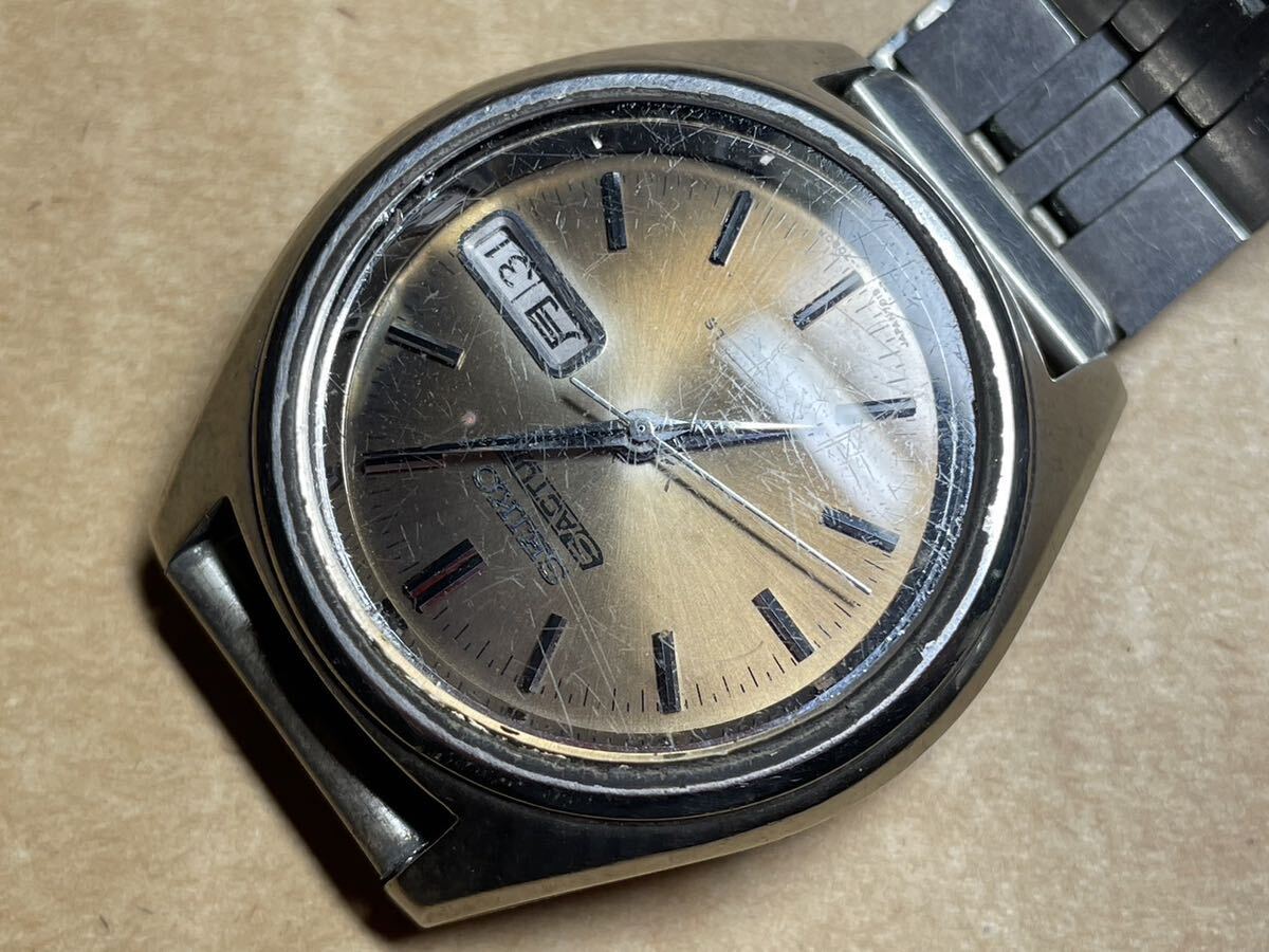 SEIKO セイコー 5アクタス 自動巻 メンズ腕時計 21石 文字盤 シルバー 7019-7060 中古品 ジャンク品 動作未確認 現状品の画像4