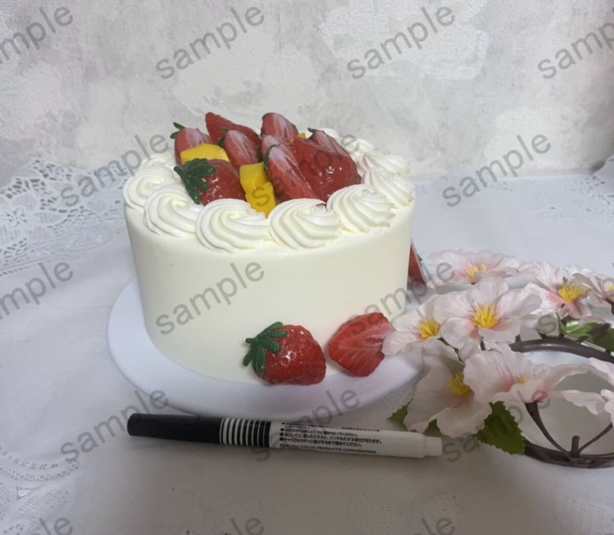 [ strawberry & fruit ] hole cake food sample strawberry hood sample 