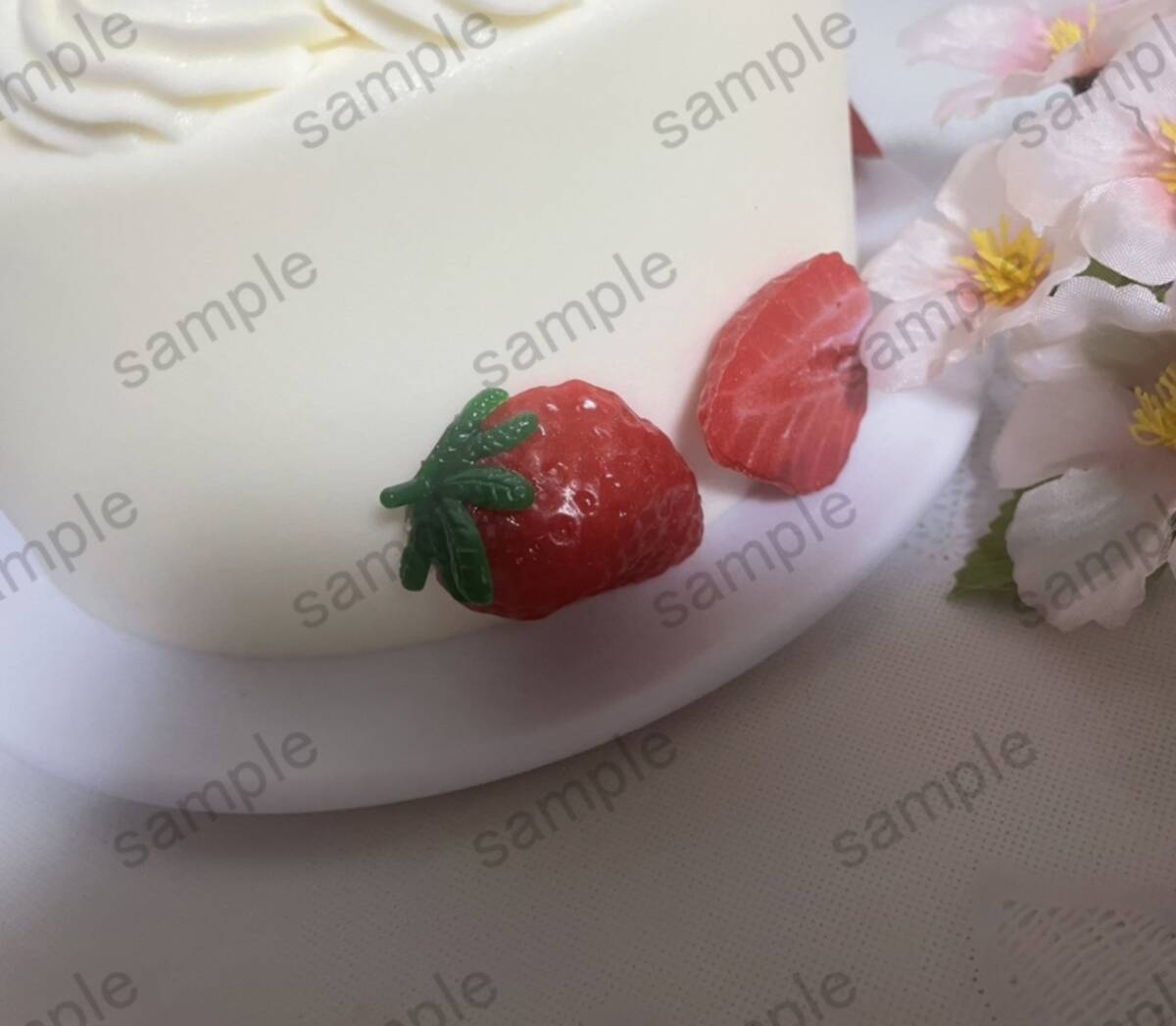 [ strawberry & fruit ] hole cake food sample strawberry hood sample 