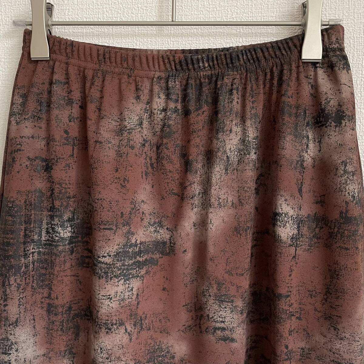 美品★HIROKO BIS スカート インナー付 総柄 日本製 ウエストゴムの画像3